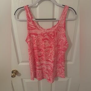 No Boundaries Pink Marble-Print Tank Top